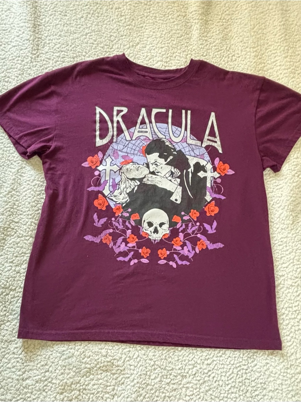 Dracula Graphic Tee for Kids - Burgundy